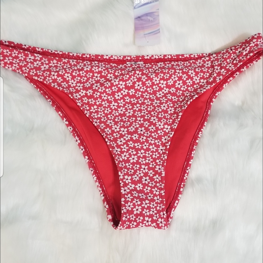 Red Floral Bikini Bottoms - NWT